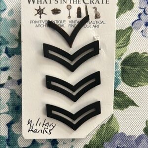 Black Military Rank Pins Vintage